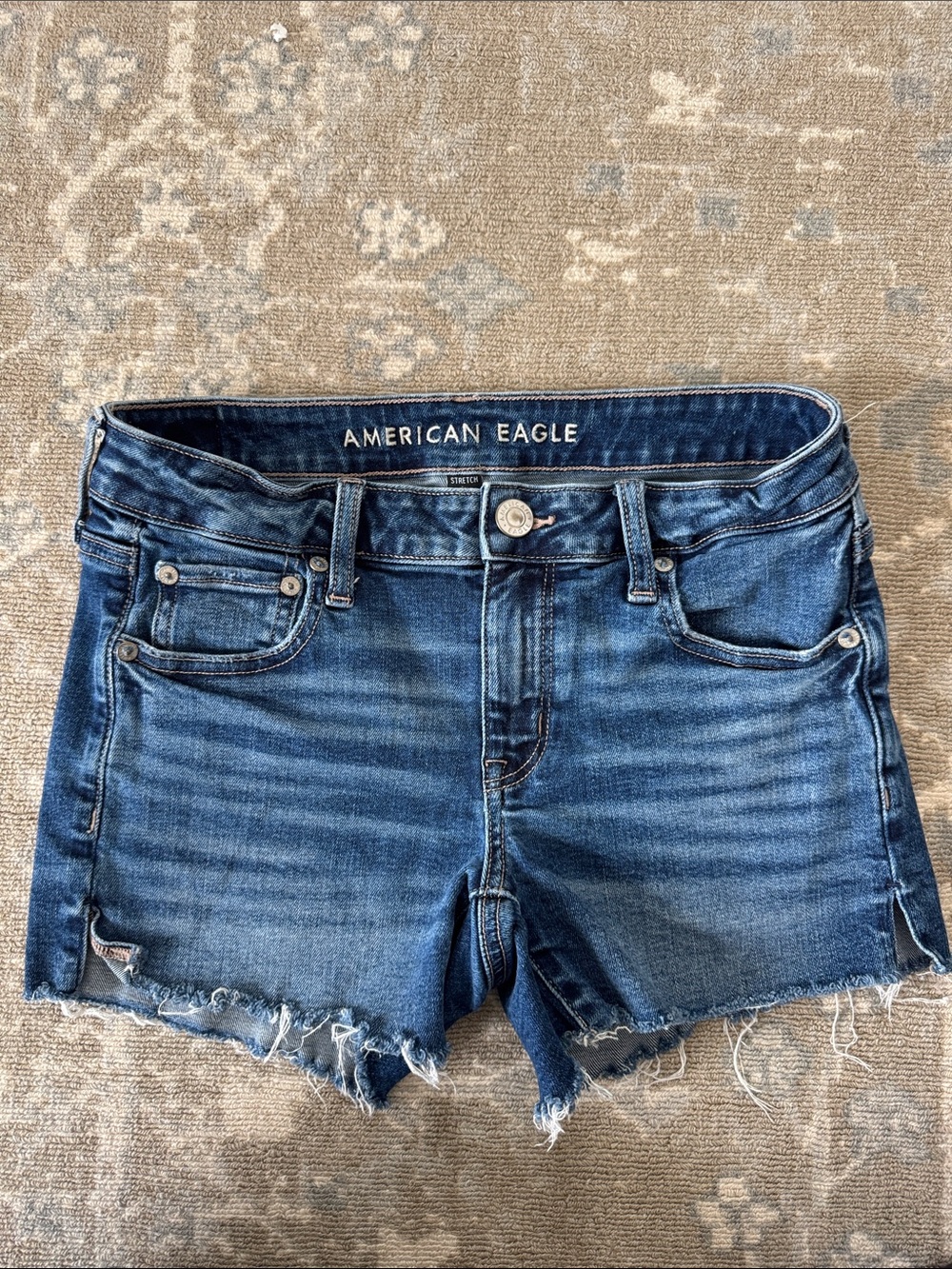 American Eagle Outfitters Blue Denim Frayed Cutoff Shorts
